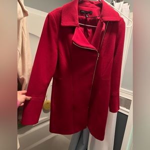 White House black market deep red coat!!